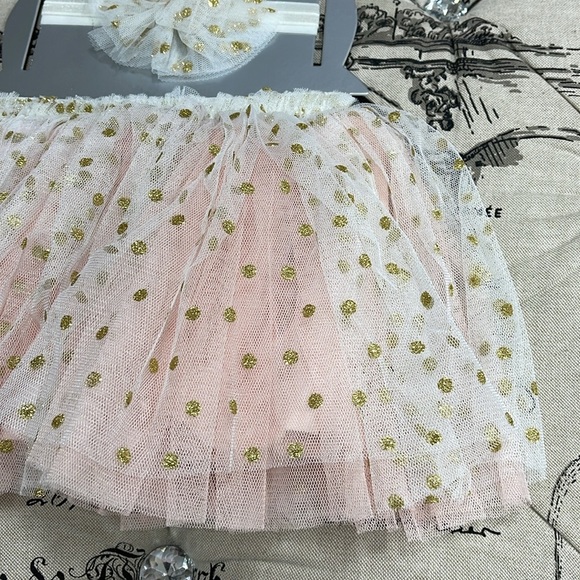 Popatu Baby Girl Tutu Skirt and Headband Dotted Set - Picture 3 of 8